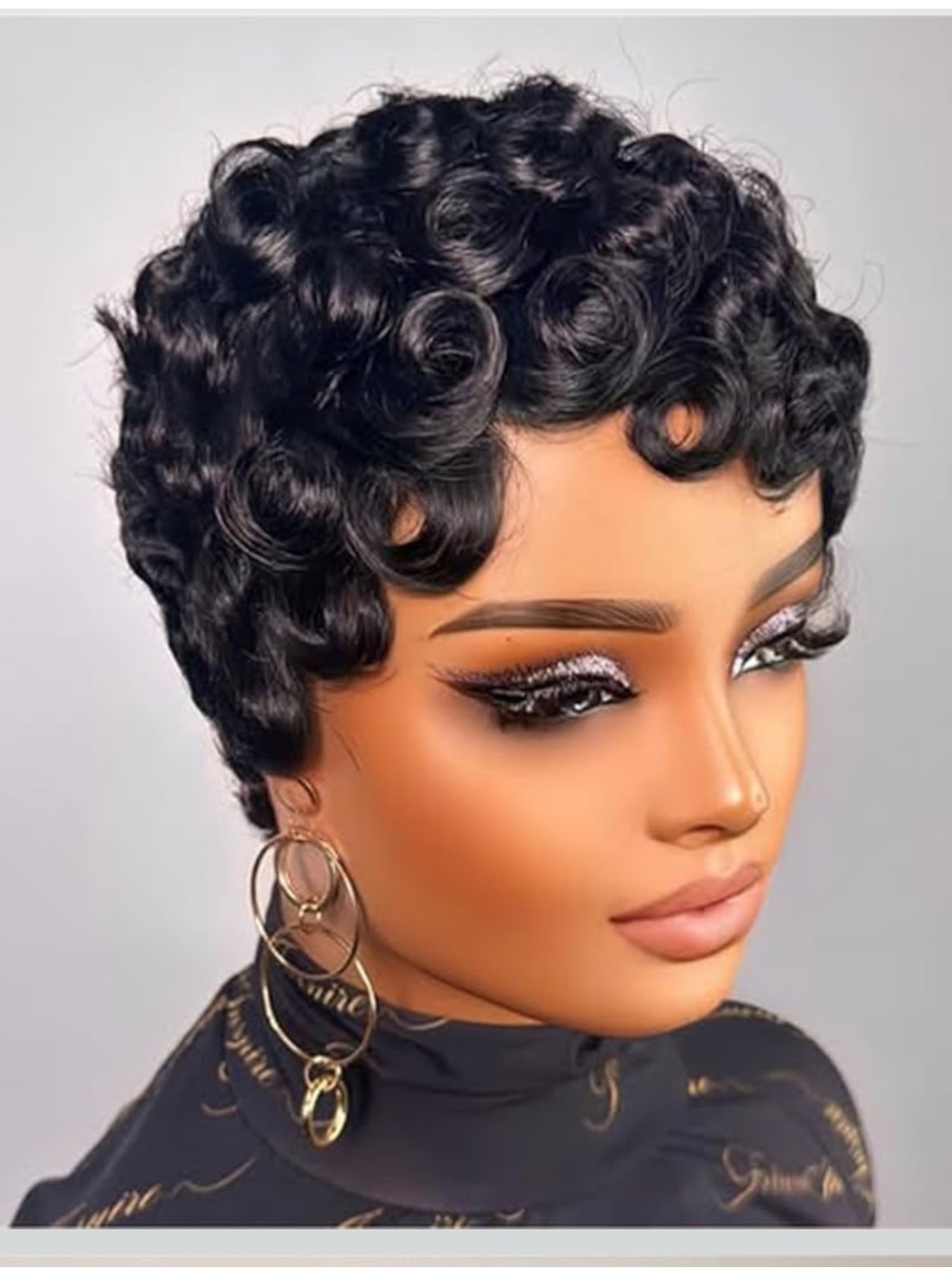Short Curly Pixie Human Hair Wig